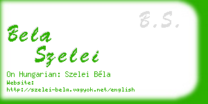 bela szelei business card